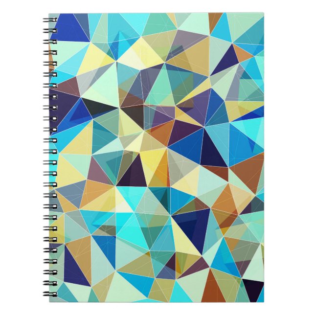 Cuaderno Triángulos geométricos: patrón abstracto colorido (Frente)