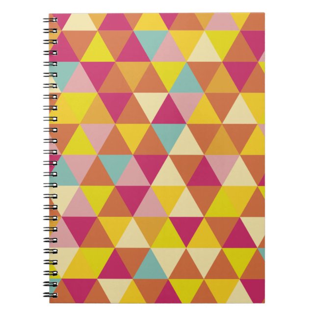 Cuaderno Triángulos multicolor polígono en forma geométrica (Frente)