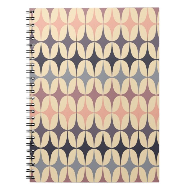 Cuaderno Triángulos retro Resumen Patrón geométrico (Frente)