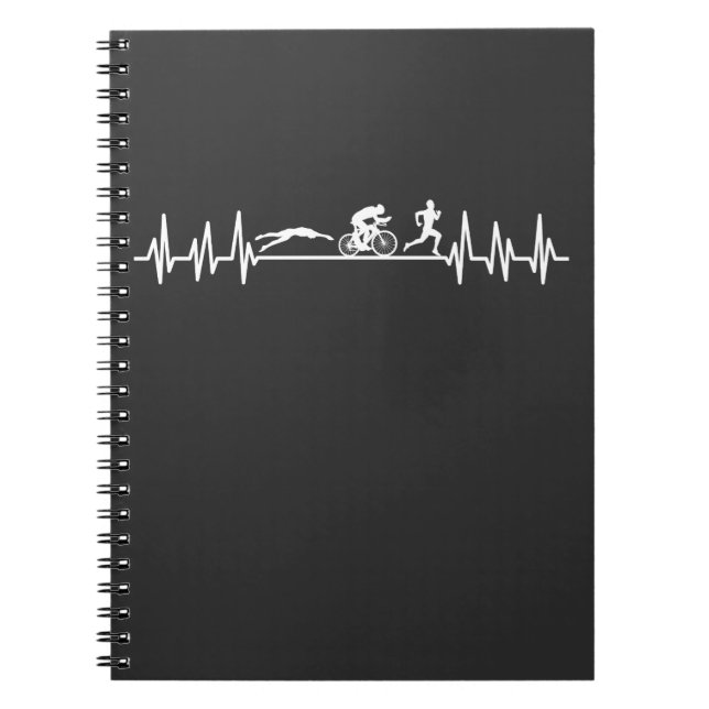 Cuaderno Triathlon latido Sportman Bike Swim Run Athlet (Frente)