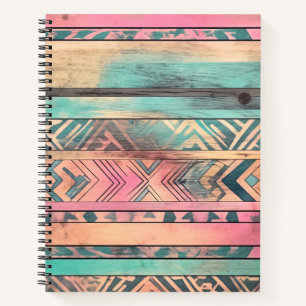 Cuaderno Tribal Azteca, Azul Y Rosa Del Sudoeste