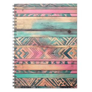 Cuaderno Tribal Azteca, Azul Y Rosa Del Sudoeste