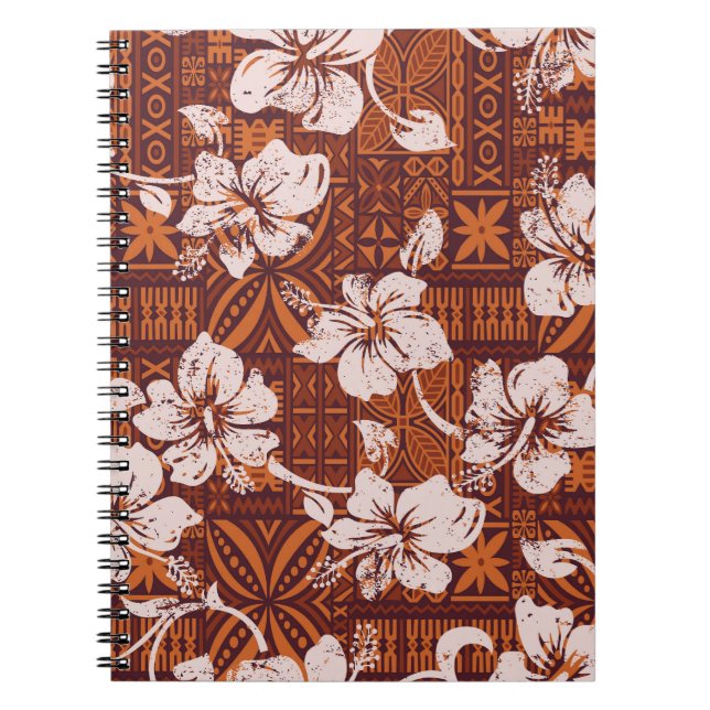 Cuaderno Tribal Hawai: Fondo de escritorio para las flores  (Frente)