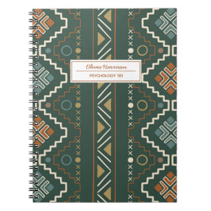 Cuaderno Tribal Mudcloth Nombre y sujeto azteca