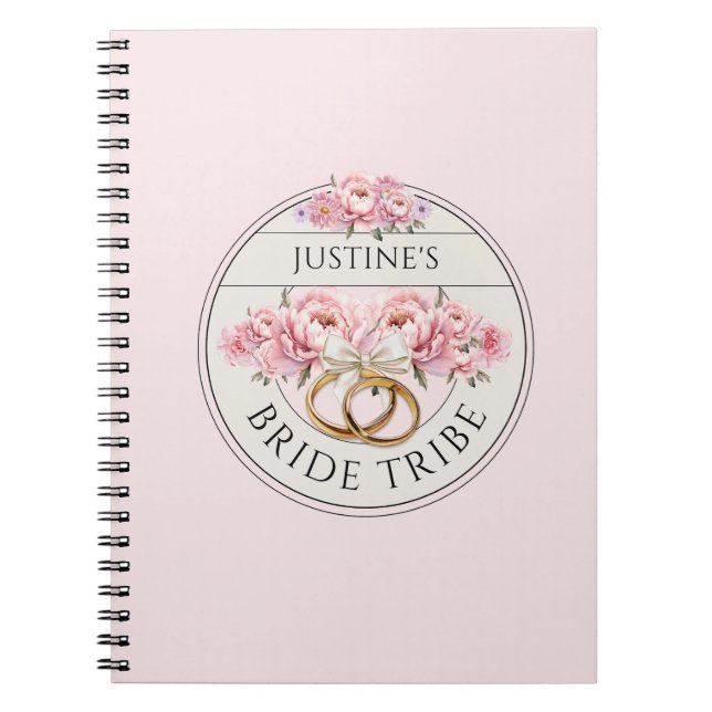 Cuaderno Tribu de la novia floral personalizado (Frente)