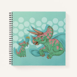 Cuaderno Triceratops dando flores