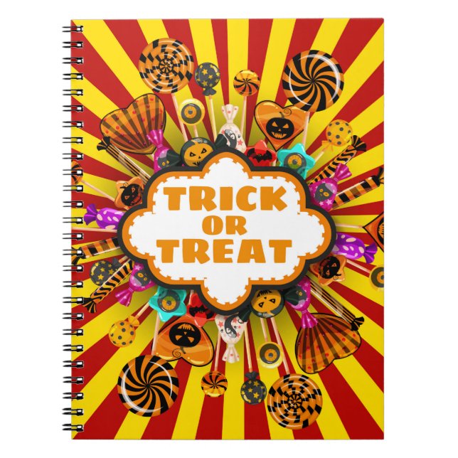 Cuaderno Trick o Treat Candy de Halloween y dulces. Otoño (Frente)