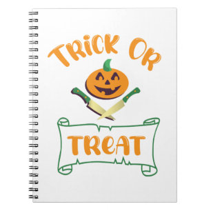 Cuaderno Trick or treat calavera Halloween cara de calabaza