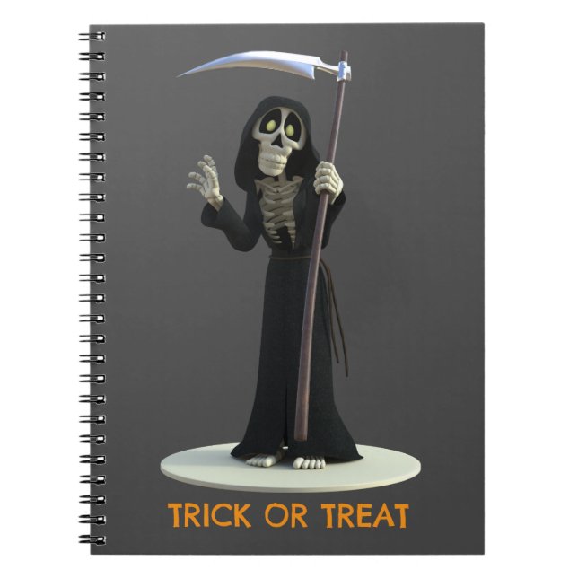 Cuaderno Trick or Treat. Cartoon Grim Reaper (Frente)