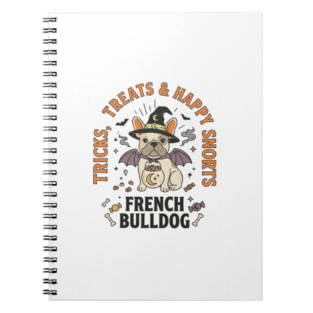 Cuaderno Trickster Bulldog Francés de Halloween (Frente)