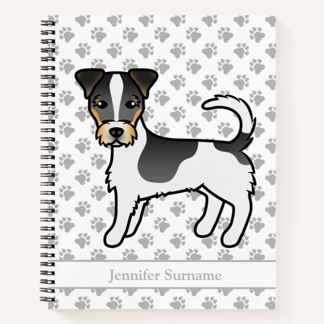 Cuaderno Tricolor Rough Coat Jack Russell Terrier & Nombre (Anverso)