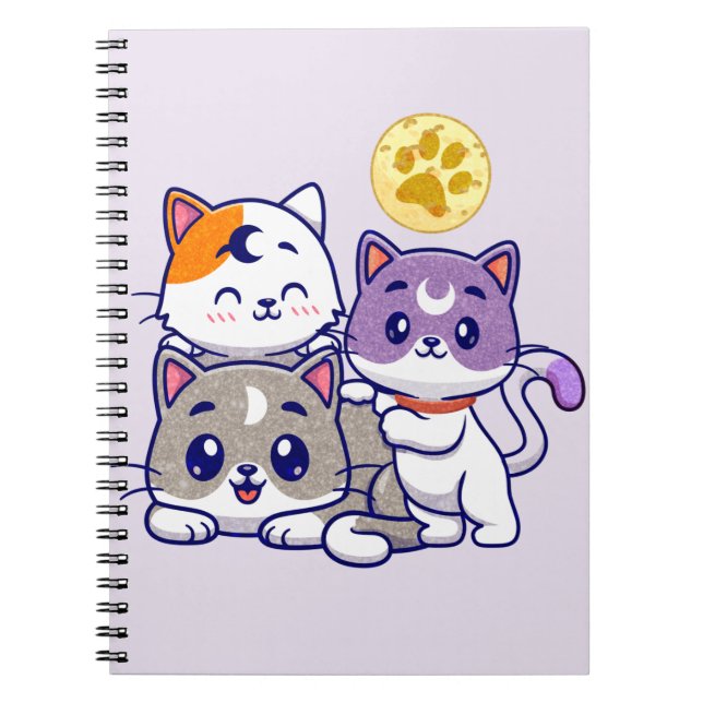 Cuaderno Trio Adorable - Tres Gatos Cubiertos (Frente)