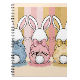 Cuaderno Trío de 3 conejos, nombre personalizado