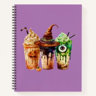 Cuaderno Trío de acuarela para beber café de Halloween