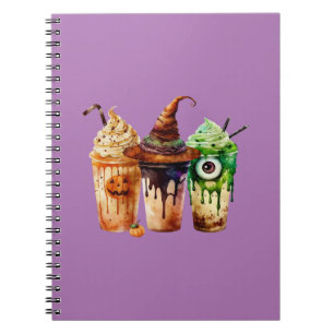Cuaderno Trío de acuarela para beber café de Halloween
