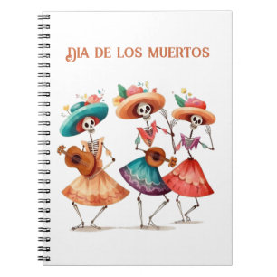 Cuaderno Trío de Calavera Bailarina del Día de los Muertos