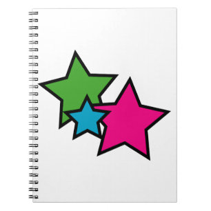Cuaderno Trío de Estrellas Neón Brillantes