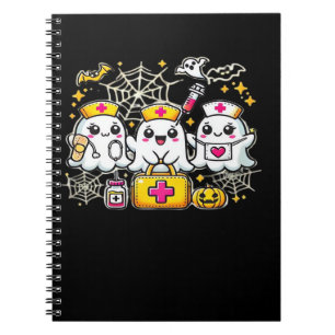 Cuaderno Trío de fantasmas enfermeras de Halloween lindas c