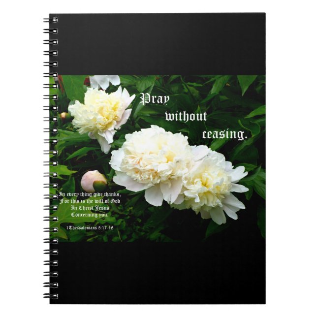 Cuaderno Trío de Peones Blancos, 1 Tesalónica 5:17-18 (Frente)