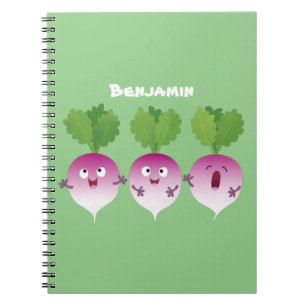Cuaderno Trío de verduras de nabo lindo personalizado