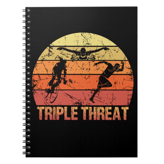Cuaderno Triple amenaza de triatlón (Frente)