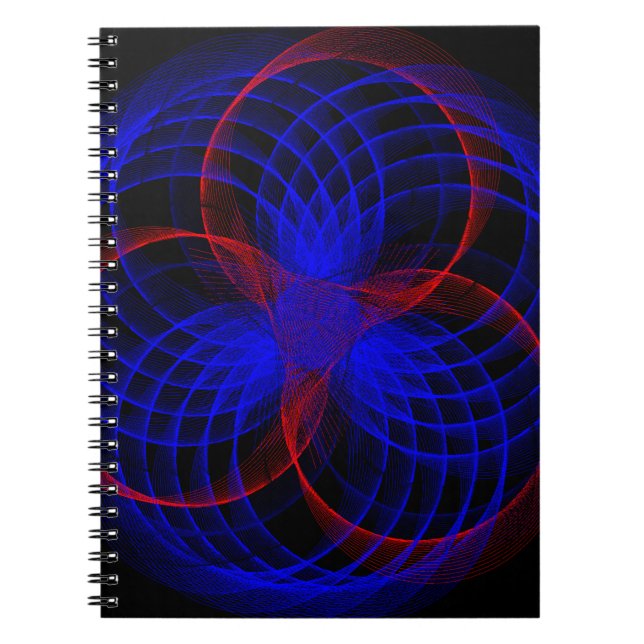 Cuaderno Triple Bloc de notas de espiral geométrica con ace (Frente)