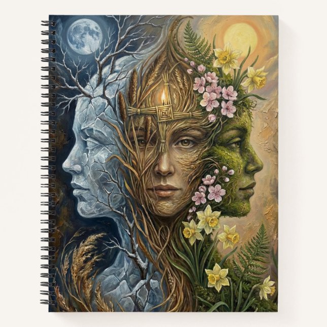 Cuaderno Triple Diosa Invierno a Primavera Imbolc Arte Fant (Anverso)