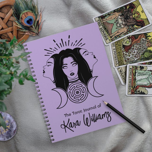 Cuaderno Triple diosa odia a Black & Purple Wicca Tarot (Triple Goddess Hecate Black & Purple Wicca Tarot Notebook)