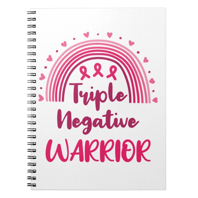 Cuaderno Triple Guerrero Negativo Cáncer de Mama Arcoiris (Frente)