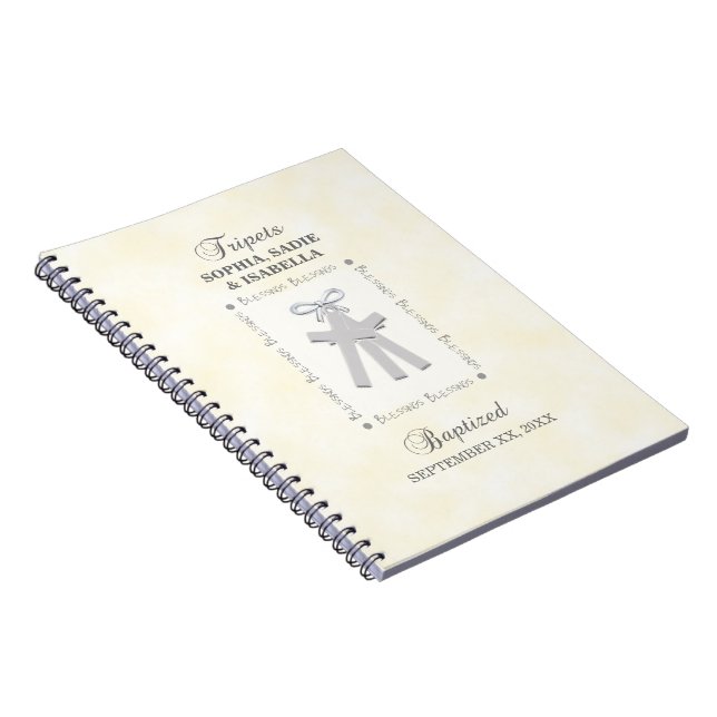 Cuaderno Triplets bautizados con cruces amarillas 3 persona (Lado Derecho)