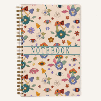 Cuaderno Trippy Boho Mushroom y Ojos psicodélicos