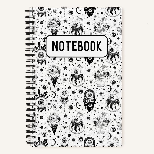Cuaderno Trippy Ojos y estrellas raros (Anverso)