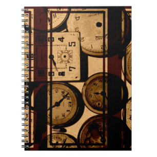 Cuaderno Tríptico de reloj antiguo