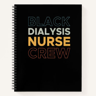 Cuaderno Tripulación de enfermera de diálisis de dial negro