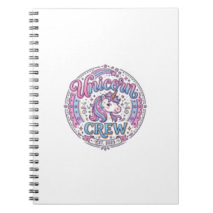 Cuaderno Tripulación de Unicornio Diseño juguetón bajo dema