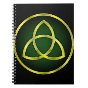 Cuaderno triquetra de oro y verde