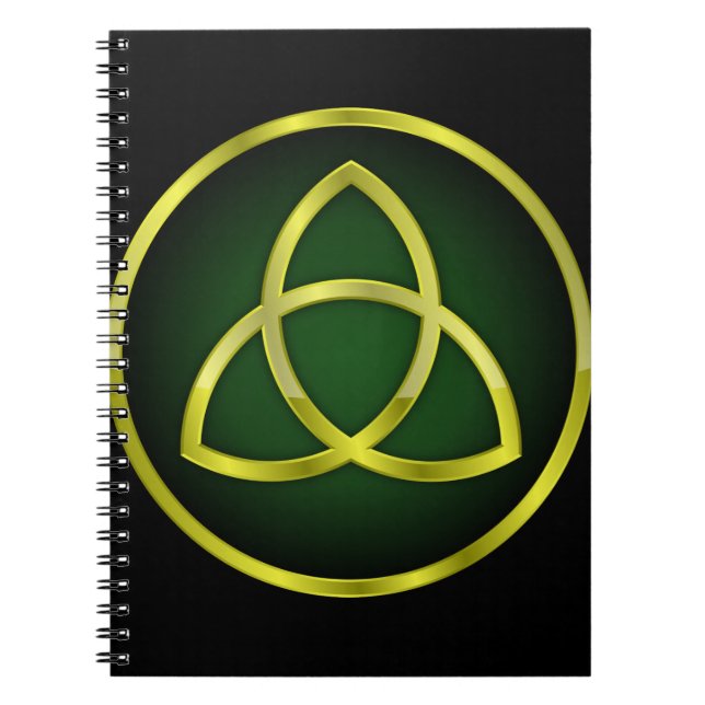 Cuaderno triquetra de oro y verde (Frente)
