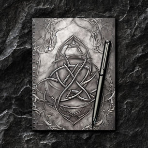 Cuaderno Triquetra Trinity Knot Silvery Faux Metalizado