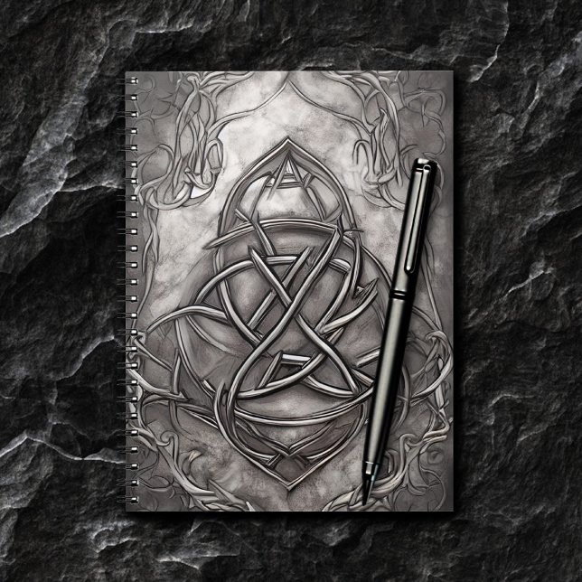 Cuaderno Triquetra Trinity Knot Silvery Faux Metalizado (Subido por el creador)