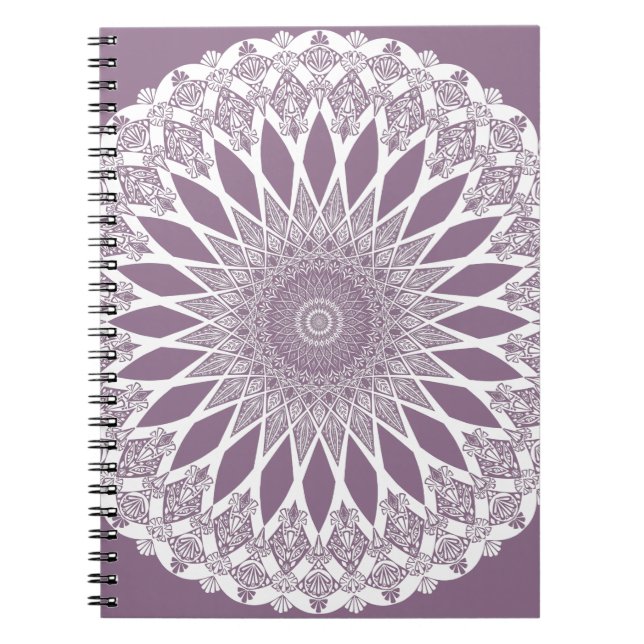 Cuaderno Tristadas de glicinia morada Mandala (Frente)
