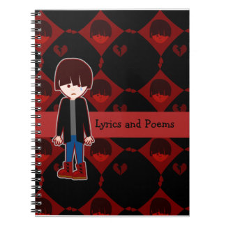 Cuaderno Triste Chico Emo Solitario Diseño de Arte de Dibuj