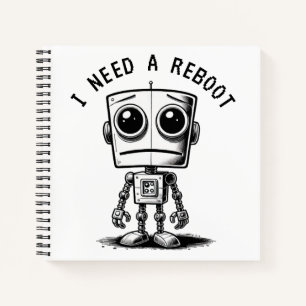 Cuaderno Triste Robot - Necesito Reiniciar