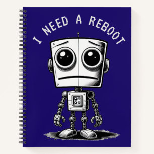 Cuaderno Triste Robot - Necesito Reiniciar