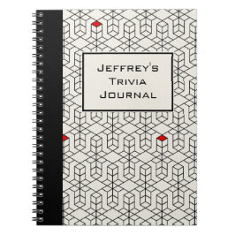 Cuaderno Trivia geométrica en blanco y negro de personaliza