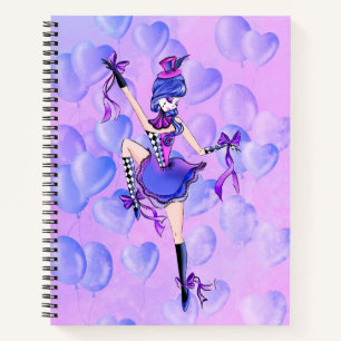 Cuaderno Trixie Cute Bailarina Azul Globos