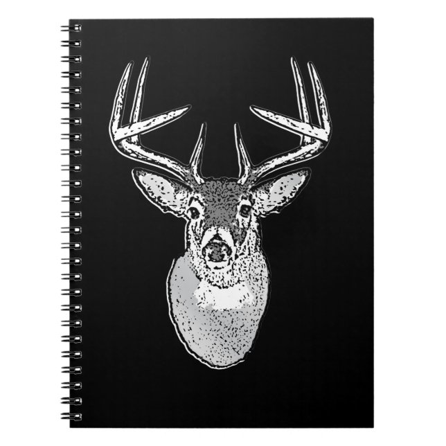 Cuaderno Trofeo de Buck sobre el Deer de cola blanca negra (Frente)