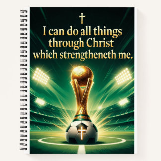 Cuaderno Trofeo de fútbol Filipenses 4:13 KJV