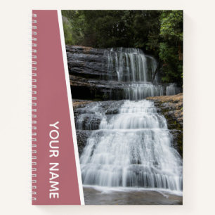 Cuaderno Trompeolas de cascada Tasmania Australia, oro Rosa