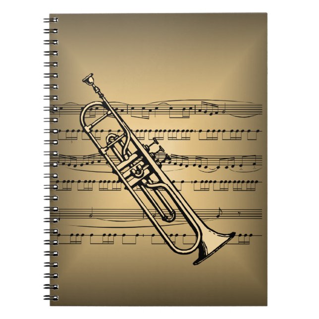 Cuaderno Trompeta con el fondo de la partitura (Frente)