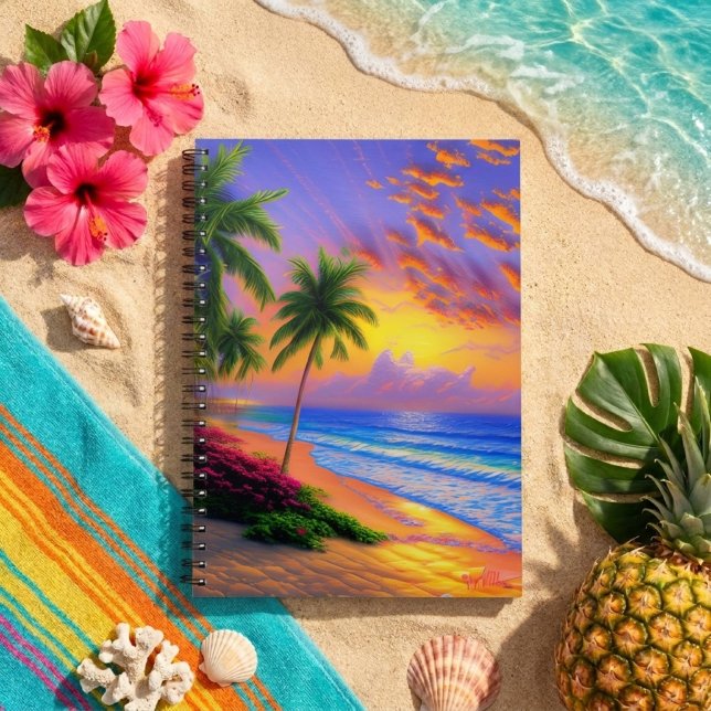 Cuaderno Tropical Beach, Ocean Sunset Notebook (Subido por el creador)